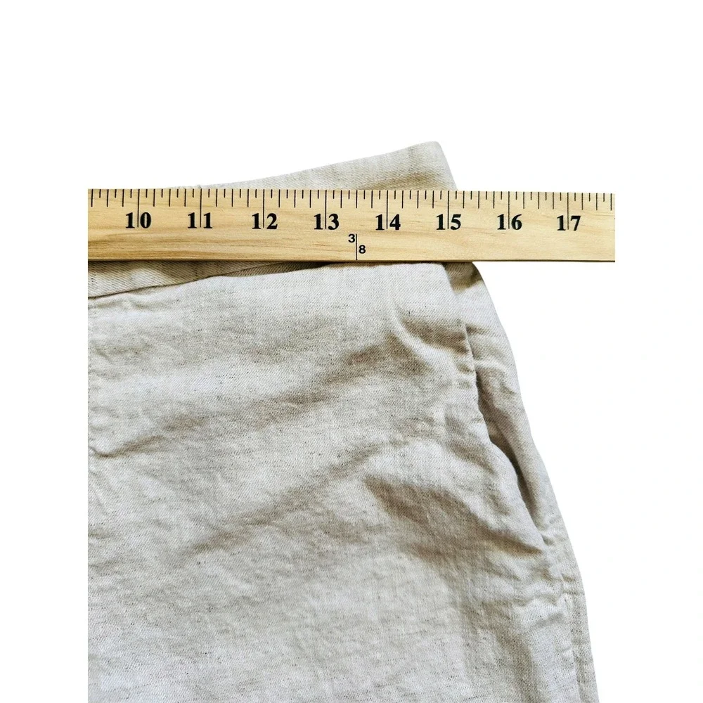 Banana Republic Hayden Wide Leg Linen Blend Pants Flax Beige Neutral Size M